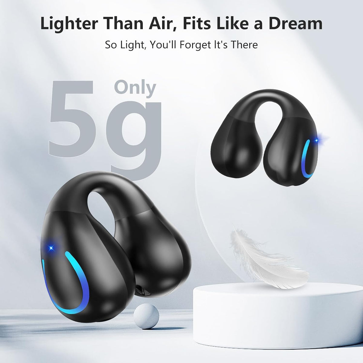 Auriculares de conducción ósea de oreja abierta 2026 Bluetooth 5.4...