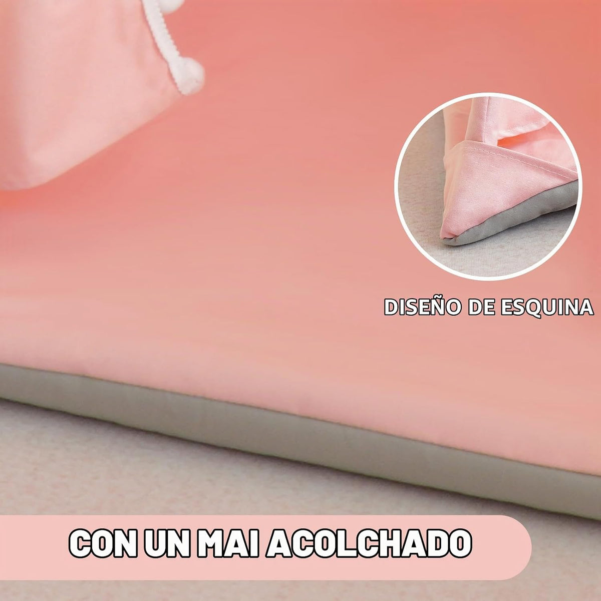 RONGFA Tienda de campaña tipi para niños con alfombra, luces de est...