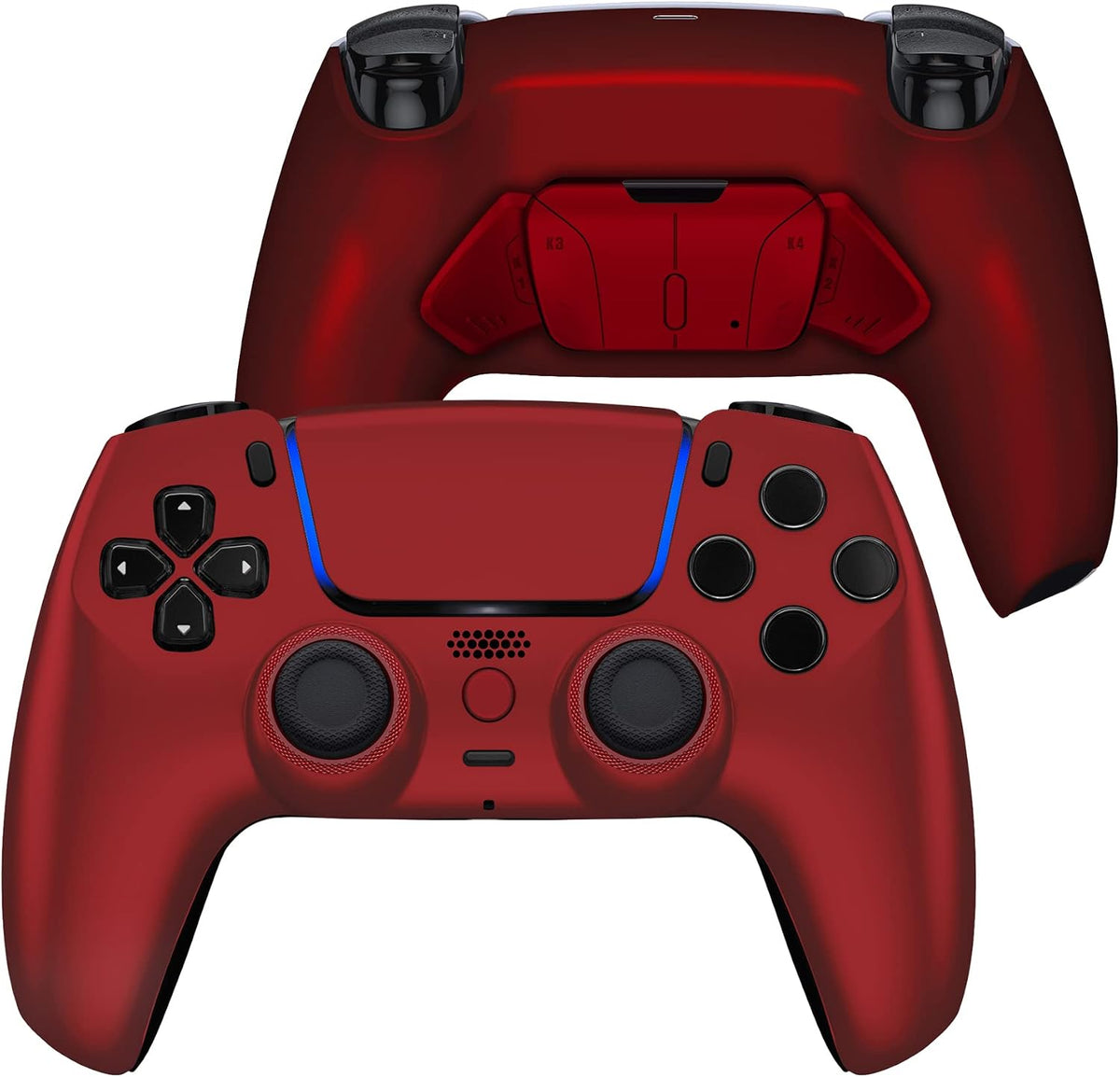eXtremeRate Luna Rediseñado Rojo Escarlata Carcasa Frontal Touchpad...