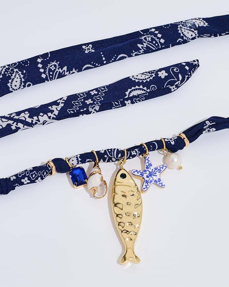 MYCUTEY Collar de pez dorado para mujer, collar de palanca de hilo...