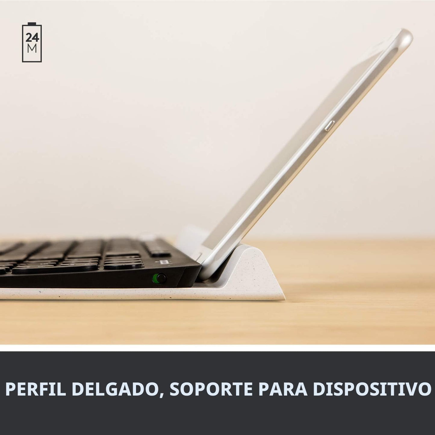 Logitech Teclado inalámbrico multidispositivo K780 con base incorpo...
