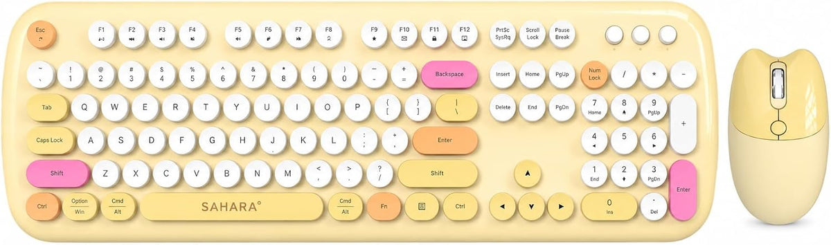 SaharaCase - Combo de teclado y mouse inalámbricos con clic silenci...