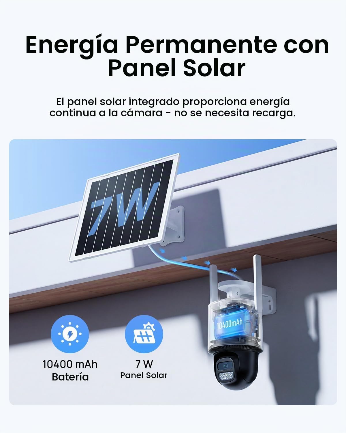 Anona Cámara de seguridad solar inalámbrica para exteriores, 2.5K 4...