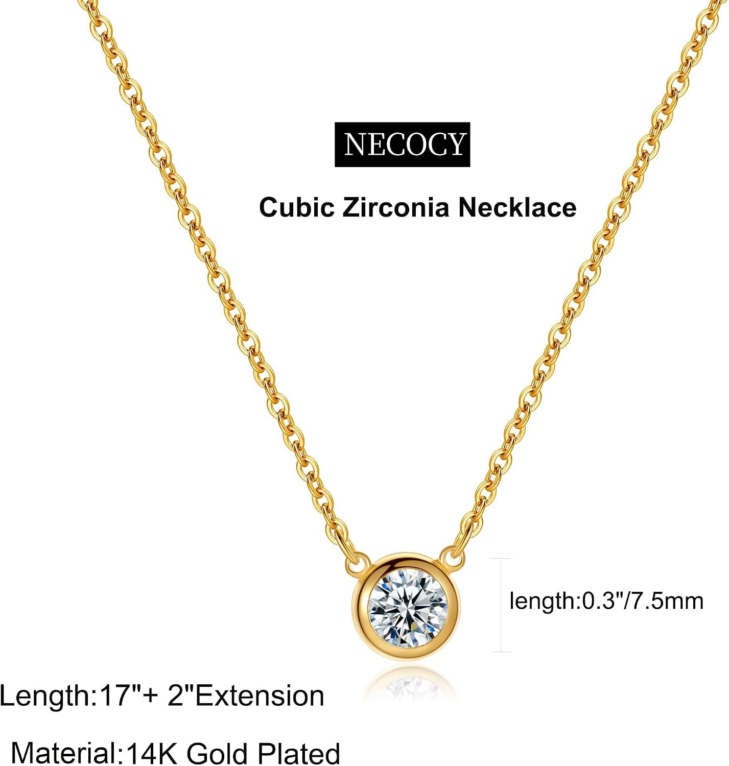 NECOCY - Collares delicados chapados en oro de 14k\/plata con circo...