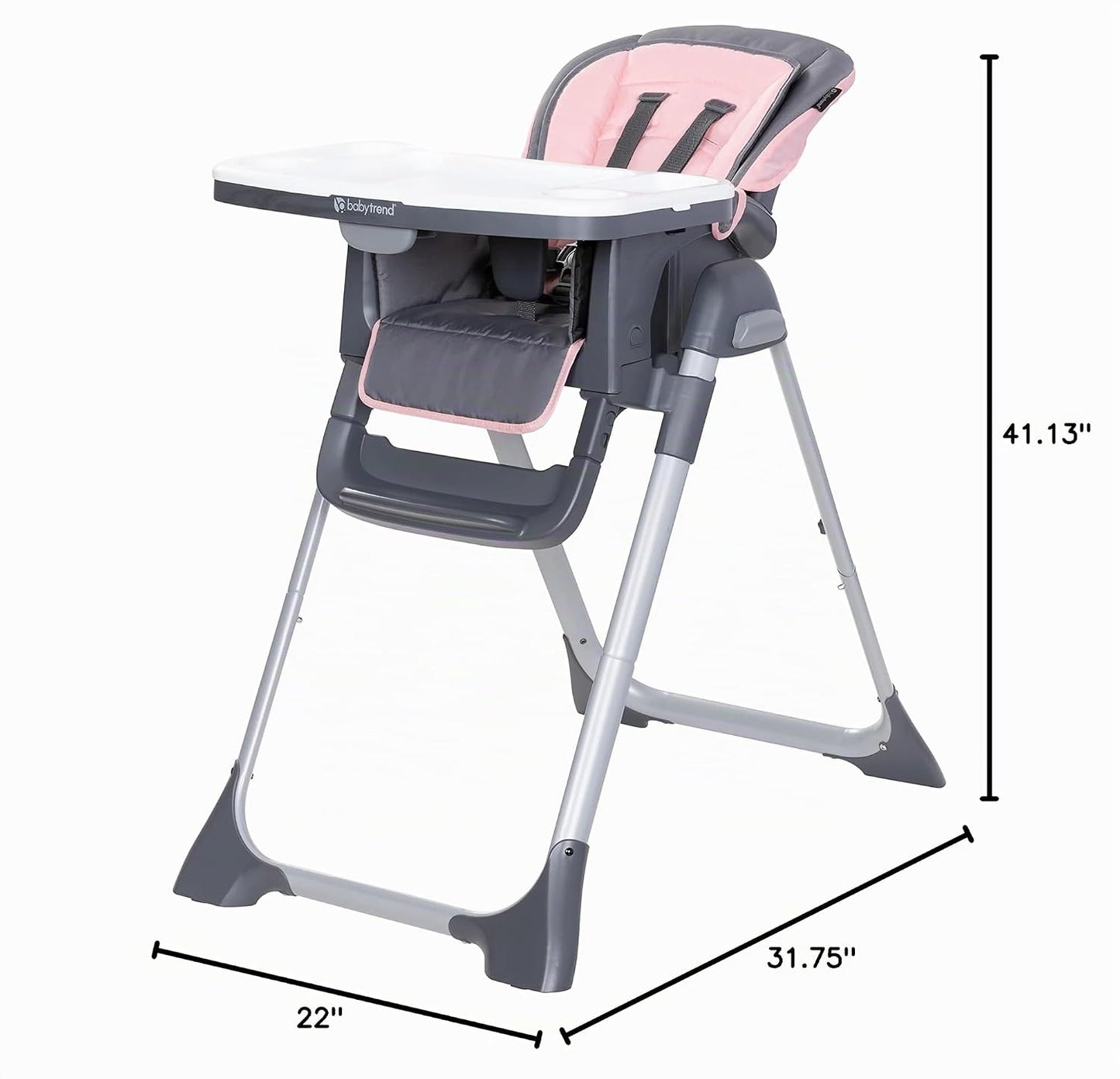 Baby Trend Sit Right 2.0 - Silla alta 3 en 1, color rosa acogedor