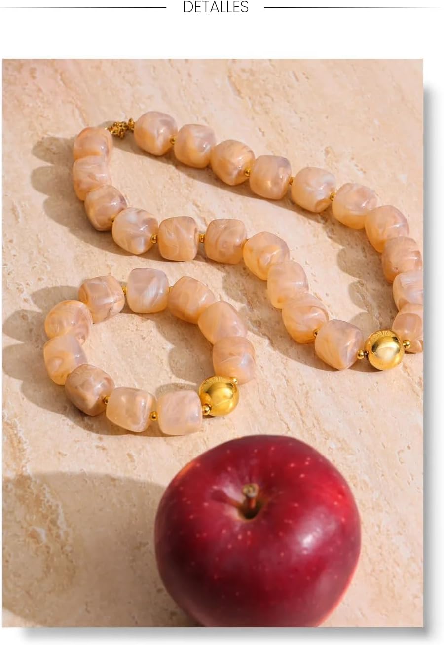 Mchic - Gargantilla colorida con cuentas para mujer: Collar grande...
