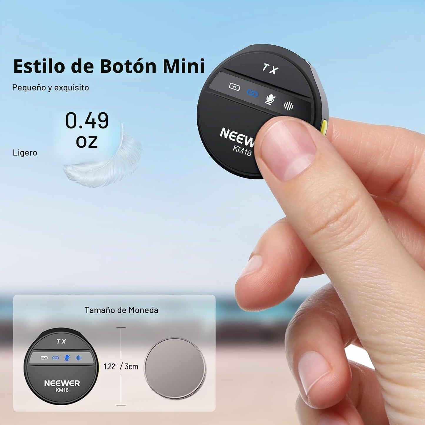 NEEWER Sistema de Micrófono Lavalier Inalámbrico Compatible con iPh...