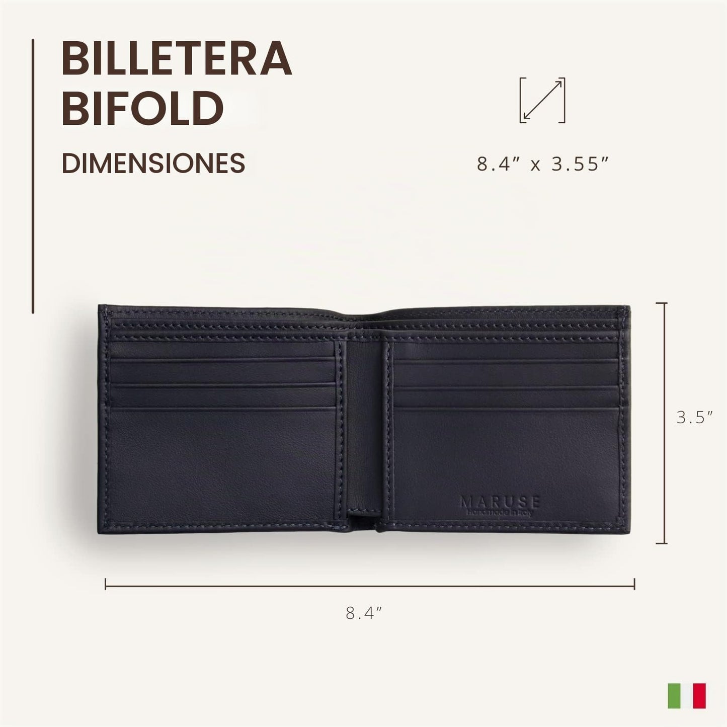 Maruse Billetera plegable para hombre \u2013 Cartera delgada de cue...