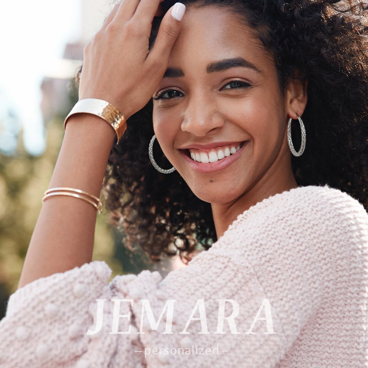 JEMARA Pendientes de Aro de Plata para Mujer a la Moda Hipoalergéni...
