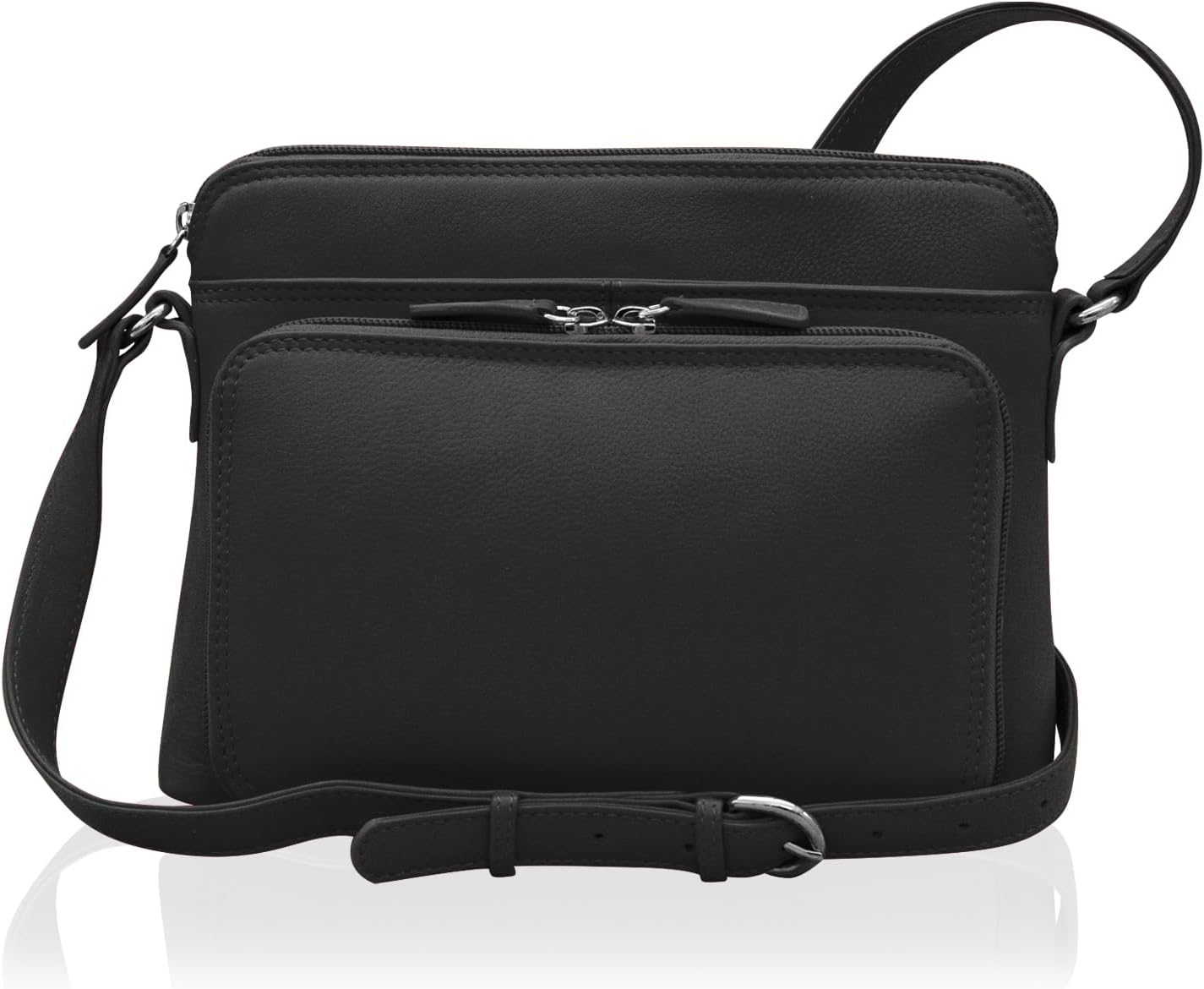 ili New York Bolsos cruzados de cuero genuino para mujer, organizad...