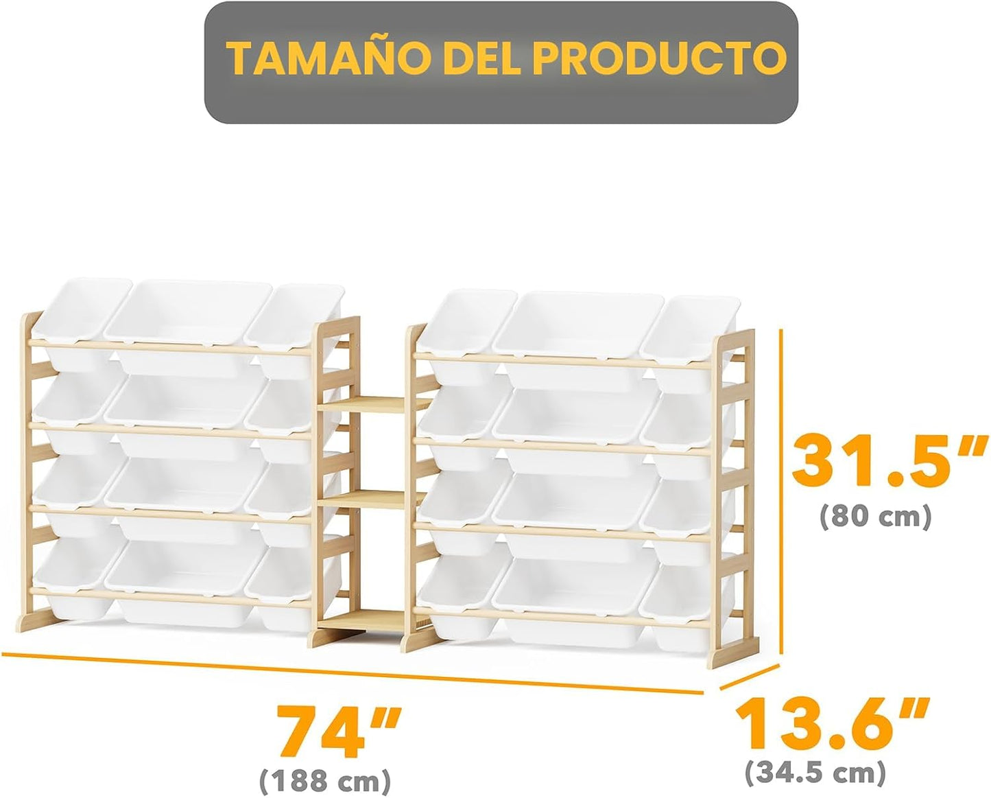 SpaceAid Organizador grande de almacenamiento de juguetes con 24 co...