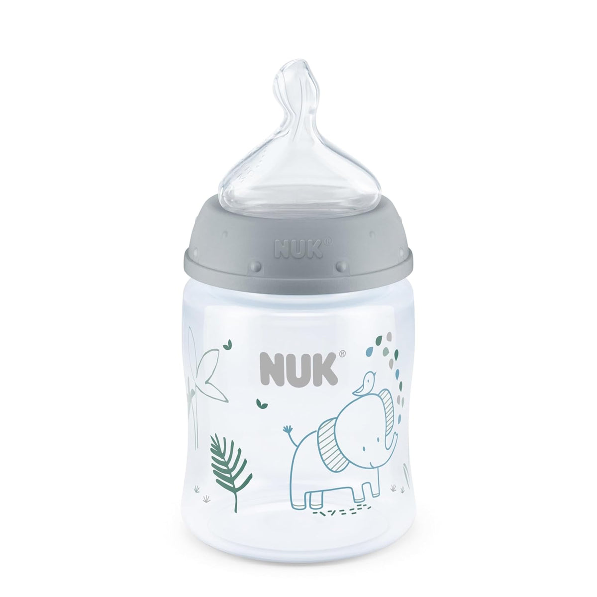 NUK Smooth Flow - Biberón anti-cólico, 5 onzas, elefante