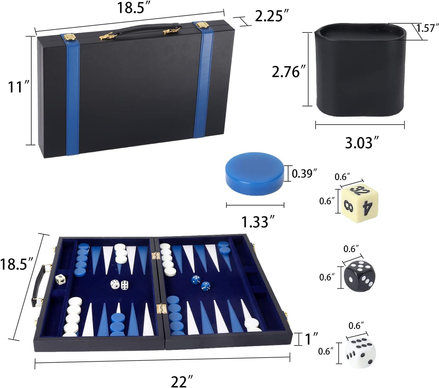 GSE Games &amp; Sports Expert - Juego de mesa de backgammon de piel...