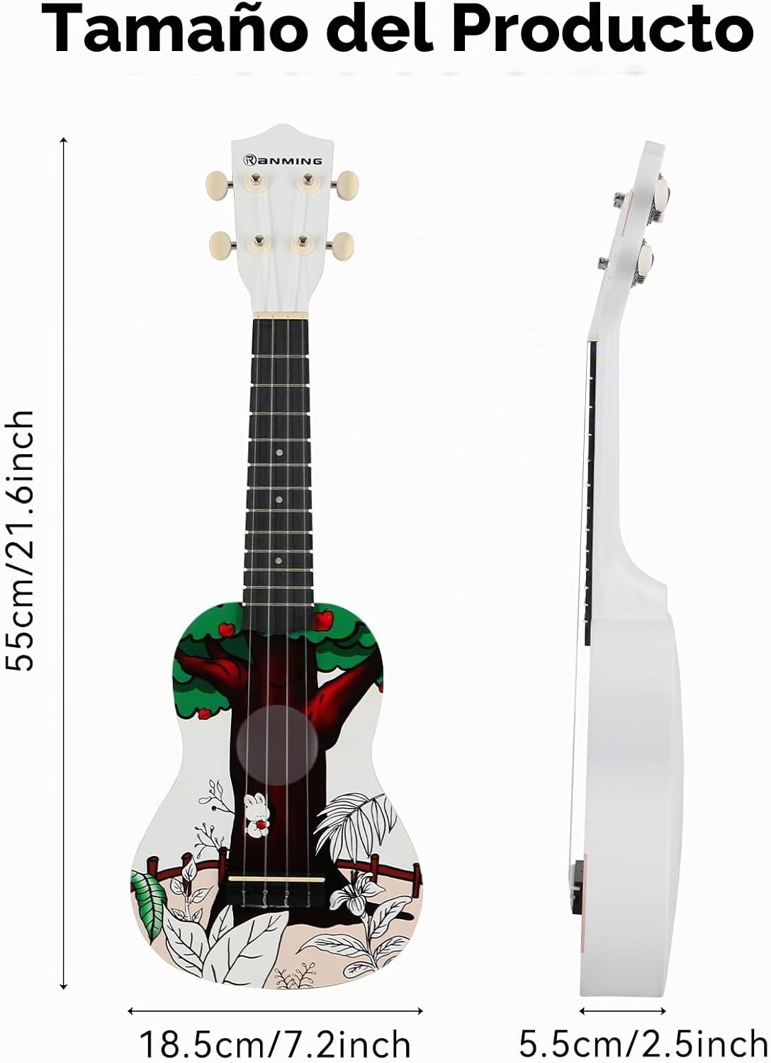 RANMING Ukelele ukelele de 21 pulgadas para niños, kit de iniciació...