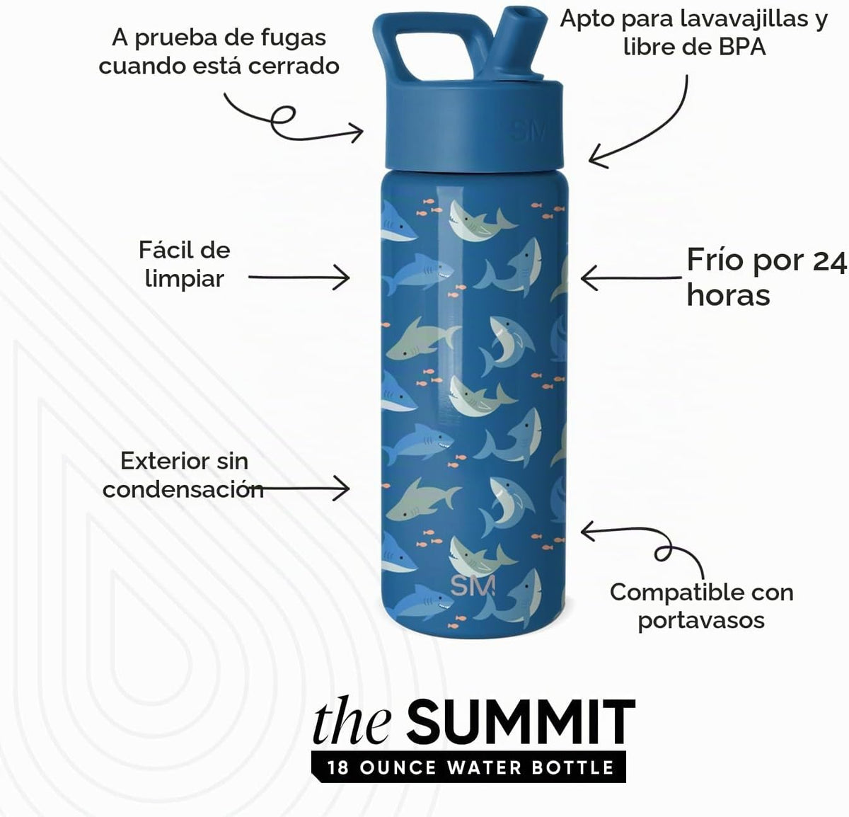 Simple Modern - Botella de agua para niños de la colección Summit c...