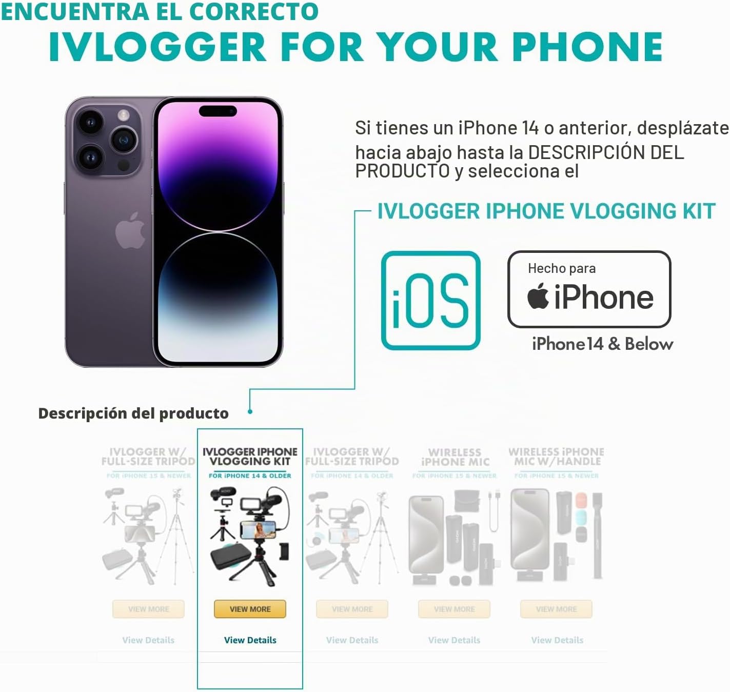 Kit de vlogging Movo USB-C para iPhone 15\/16 - Kit de accesorios d...