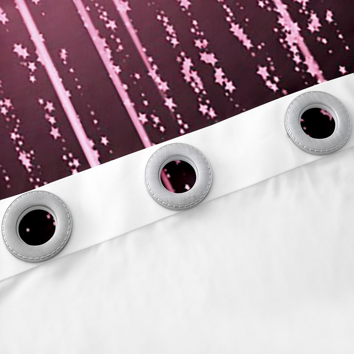 Cortinas abstractas degradadas de color rosa y negro para adolescen...
