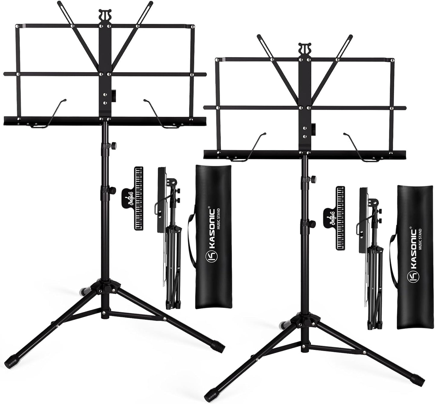Kasonic - Soporte de música plegable 2 en 1 de doble uso y soporte...