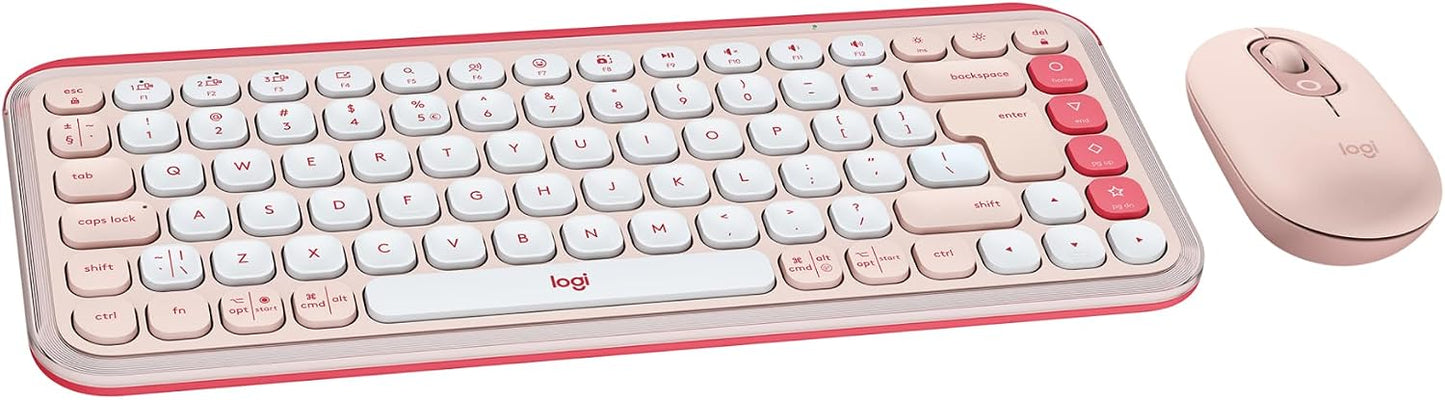 Logitech Combo de teclado y mouse Bluetooth inalámbricos POP ICON -...