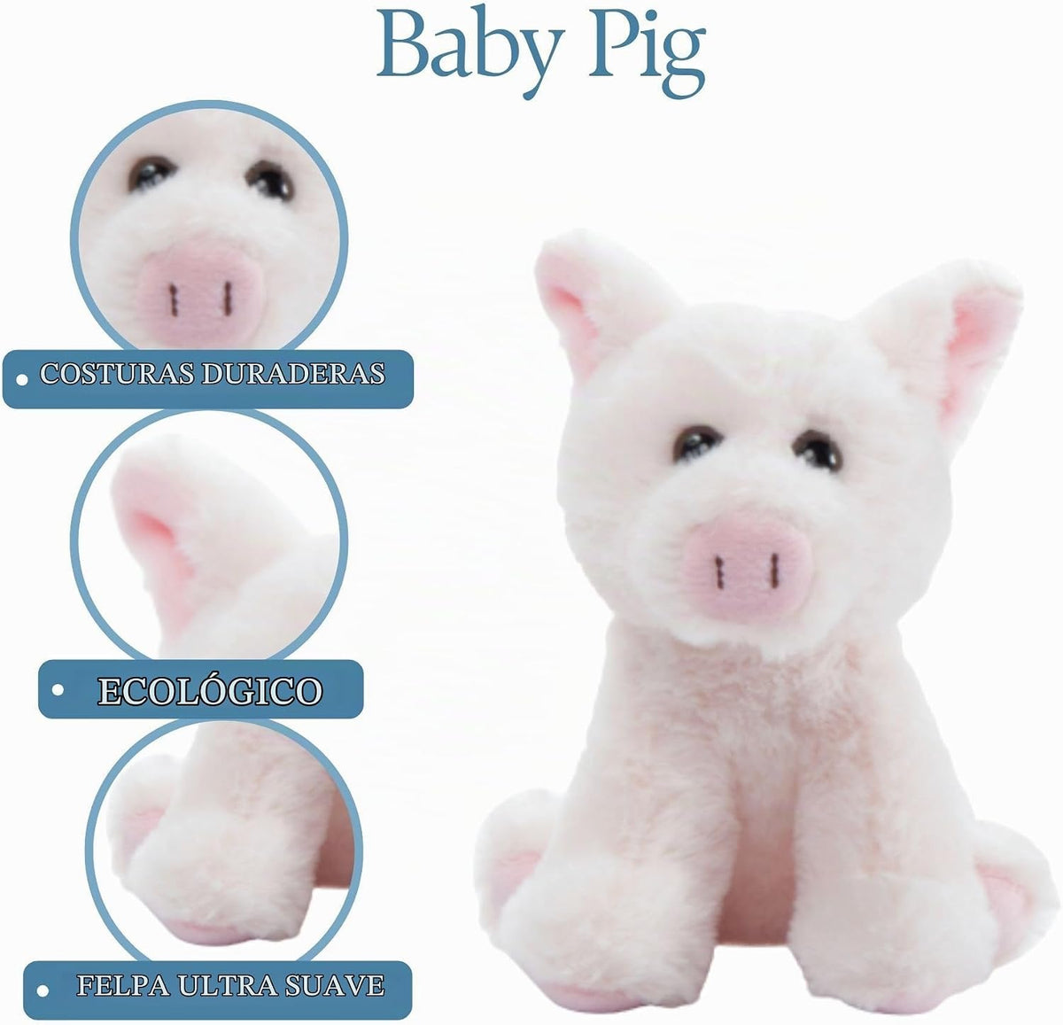 The Petting Zoo Peluche de cerdo, Babiez, regalos para niños, 6 pul...