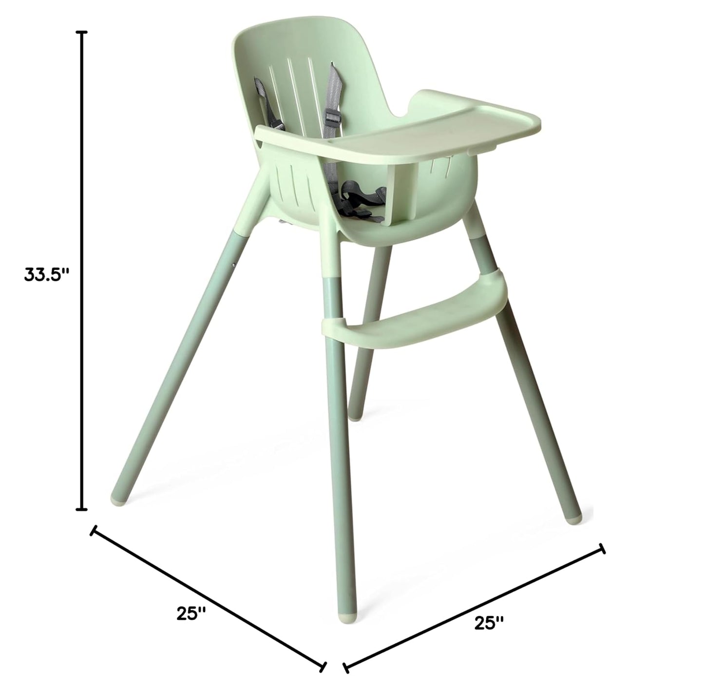 Silla alta PEG Poke - Verde escarchado (salvia suave) | Moderno y f...