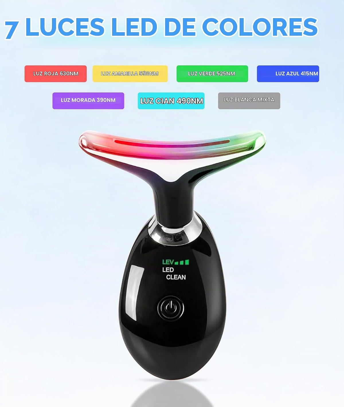 SDKWDH Terapia de Luz Roja para Cara y Cuello, Herramienta de Masaj...