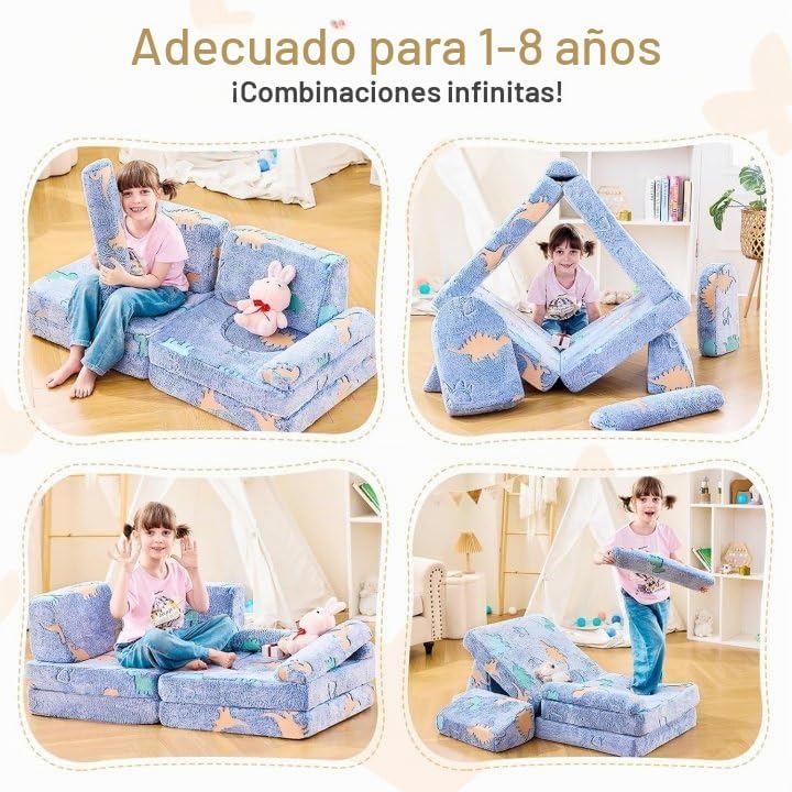 IFNOW Sofá de juego modular para niños, sofá para niños pequeños, s...