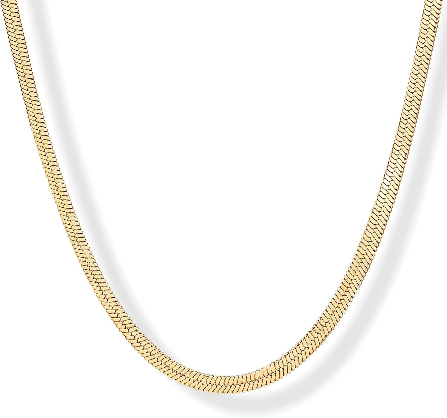 PAVOI Collar de cadena impermeable para mujer, chapado en oro de 14...