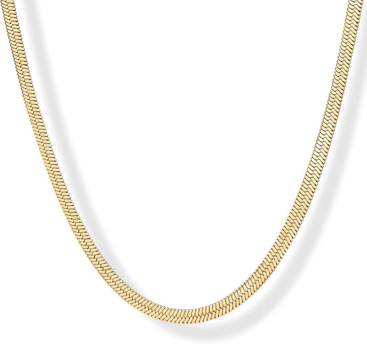 PAVOI Collar de cadena impermeable para mujer, chapado en oro de 14...