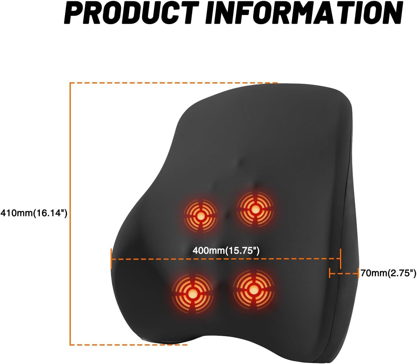 PURISUN Almohada de apoyo lumbar para silla de oficina, almohada de...