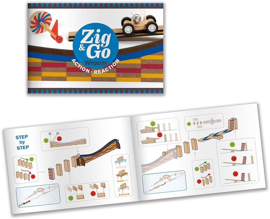 DJECO 35643 - Juego de construcción de dominó de madera, 45 piezas