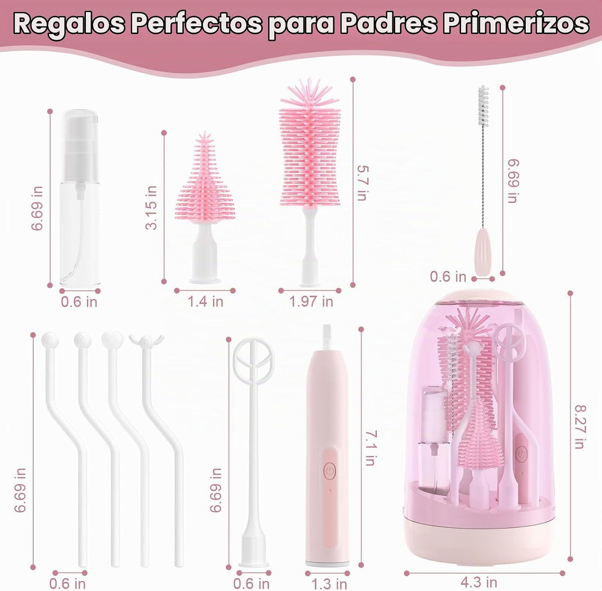 Limpiador eléctrico de cepillo para botellas, limpiador eléctrico d...