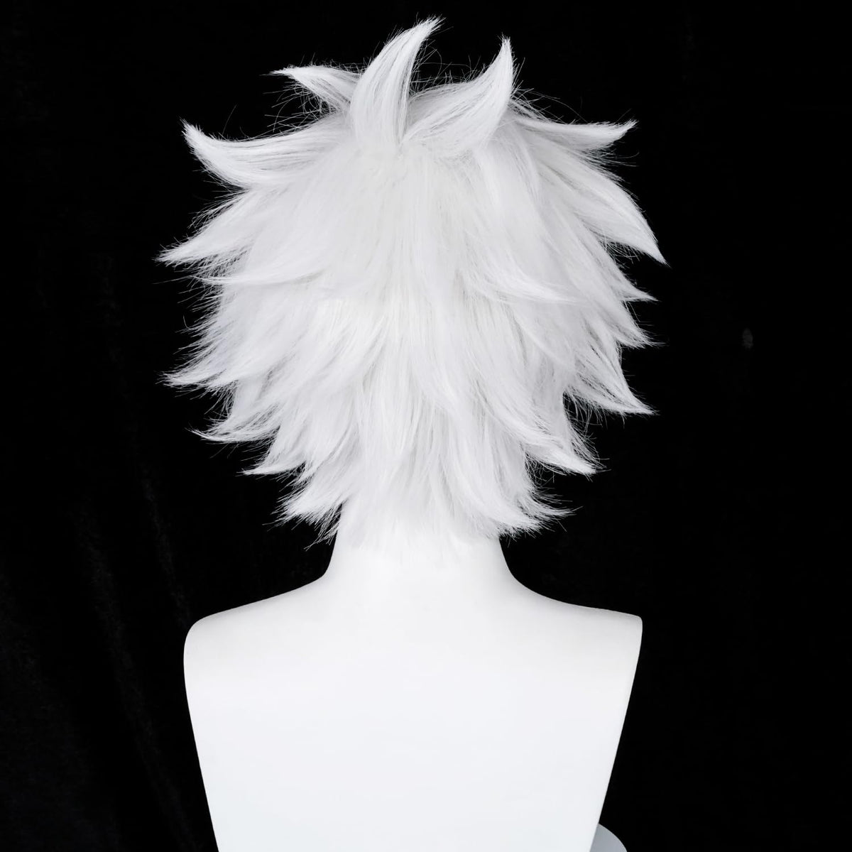 COSPLAZA Cosplay peluca corta blanca plateada esponjosa masculina a...