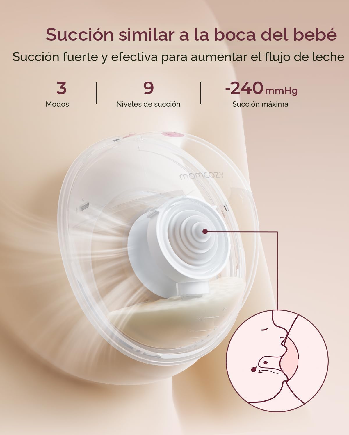 Momcozy M5 Lite - Bomba extractora de leche manos libres portátil,...