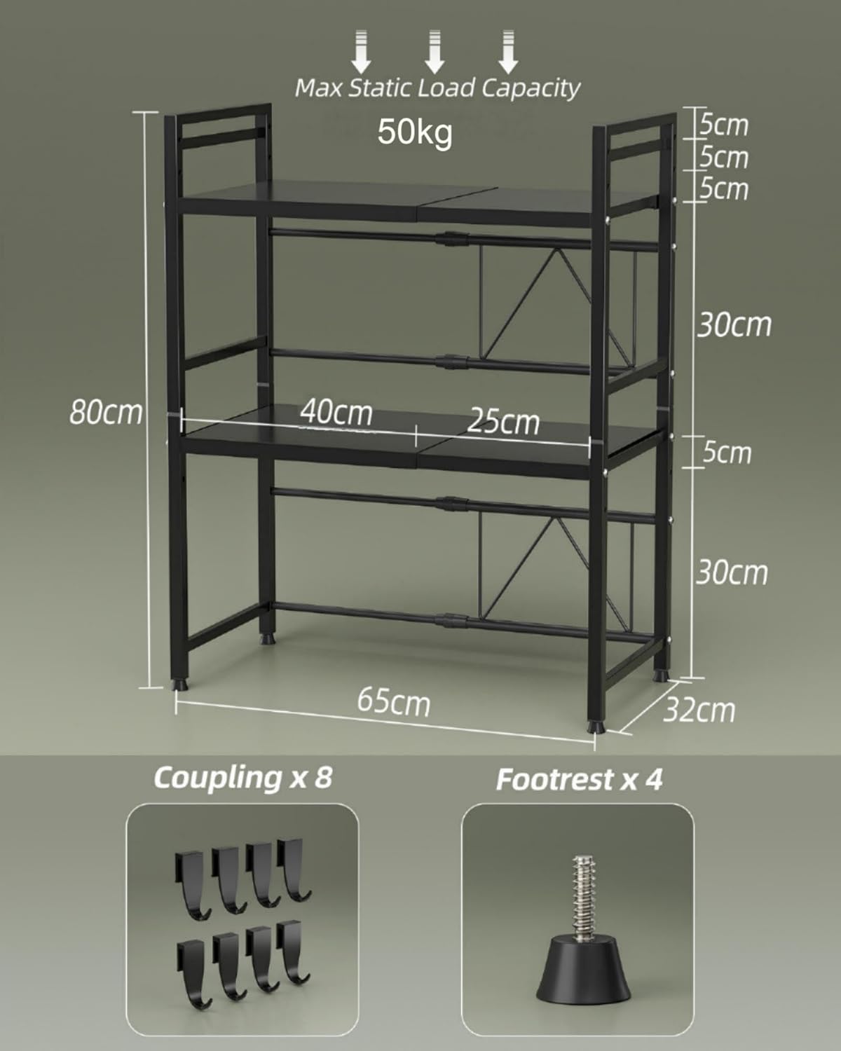 NETEL Estante extensible para horno de microondas, organizador de e...