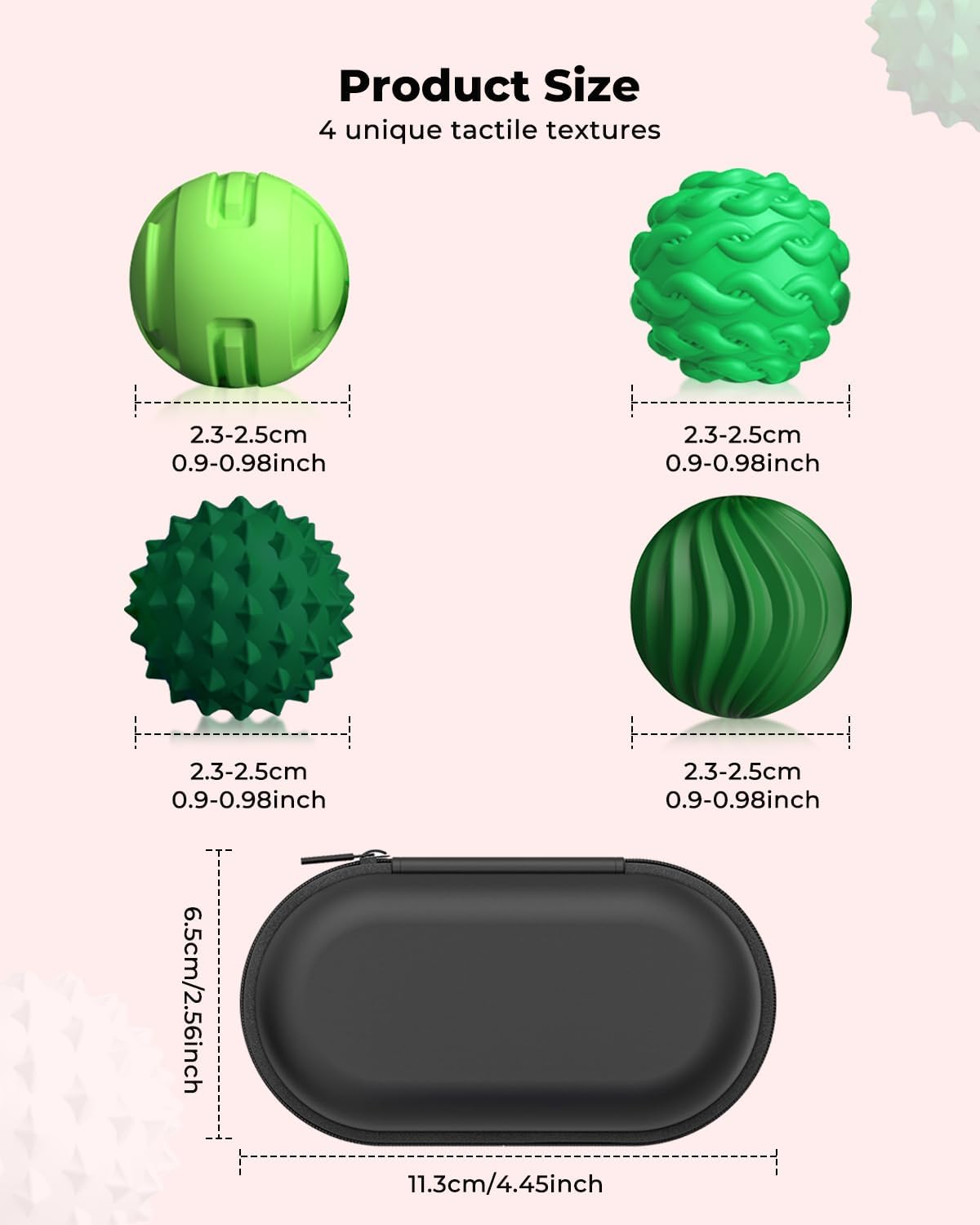 Pelotas sensoriales texturizadas para aliviar el estrés, juguete de...