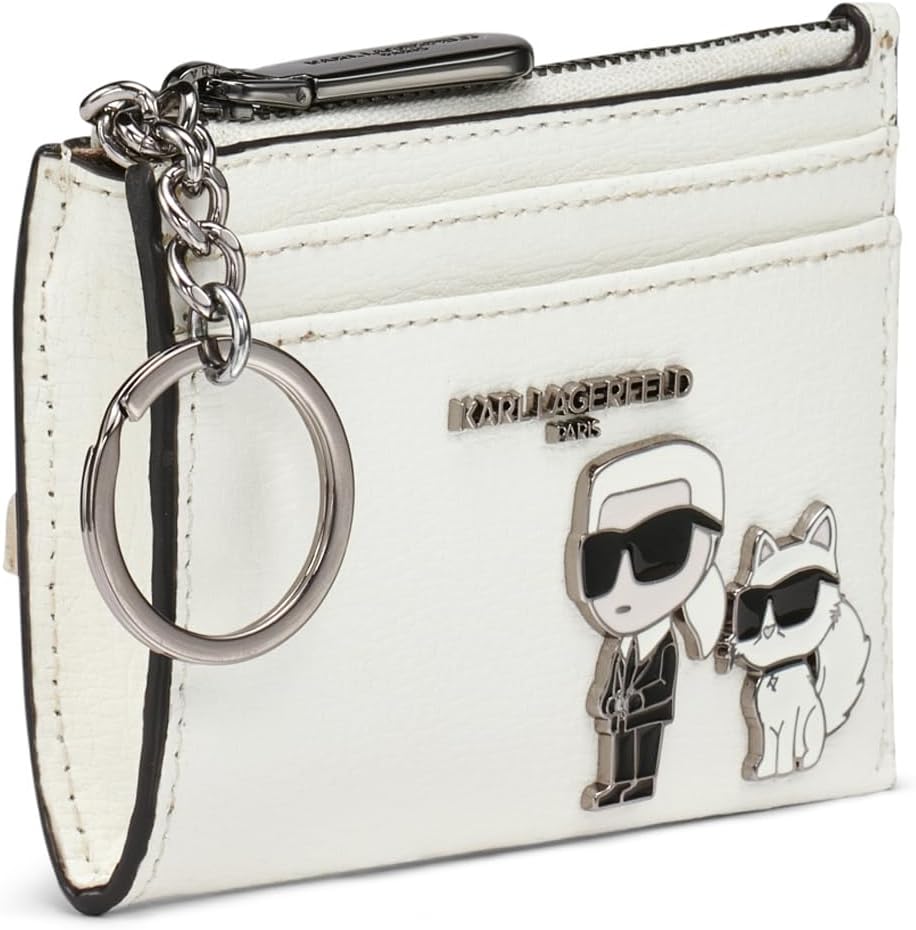 KARL LAGERFELD Paris Choupette - Tarjetero SLG con cremallera, colo...