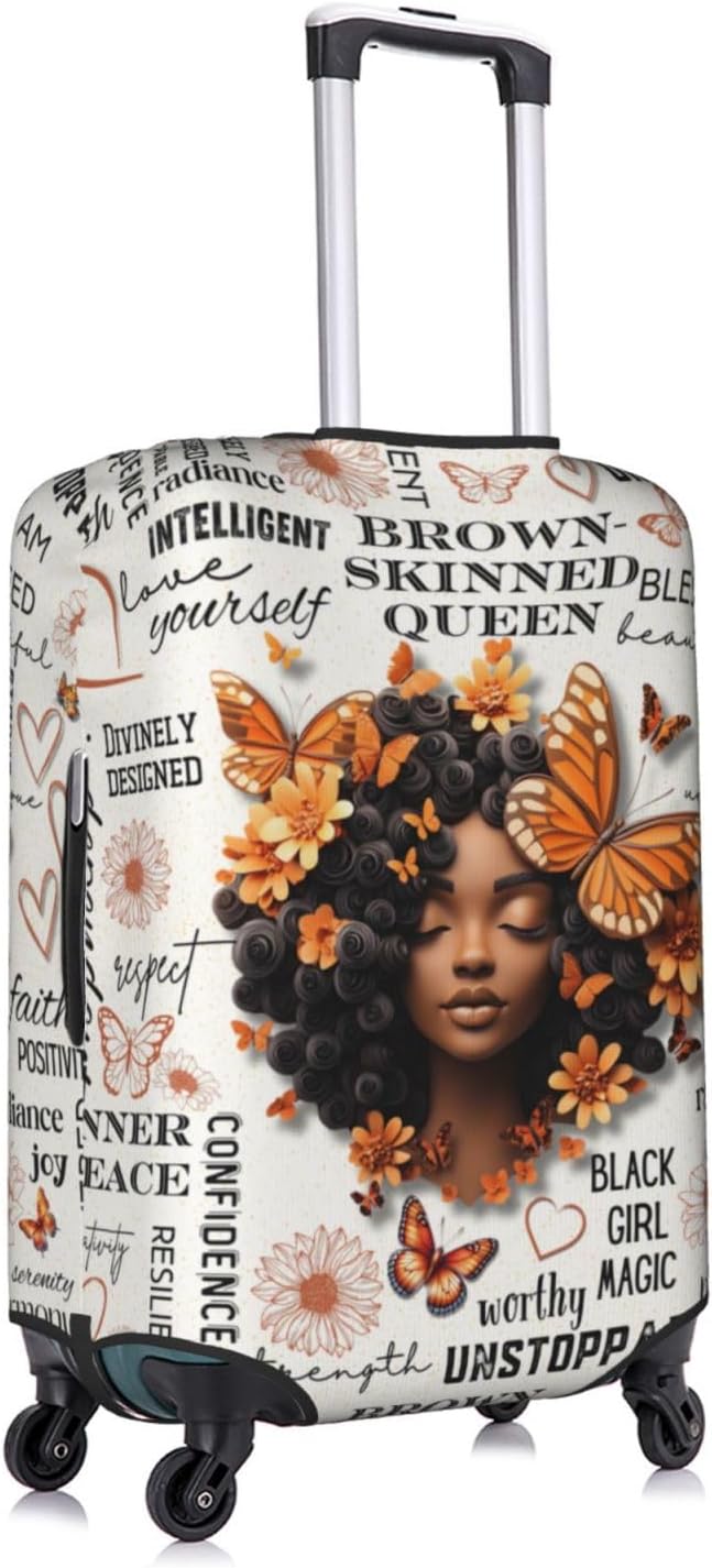 Hepmant Protector de maleta de viaje para mujer afroamericana, elás...