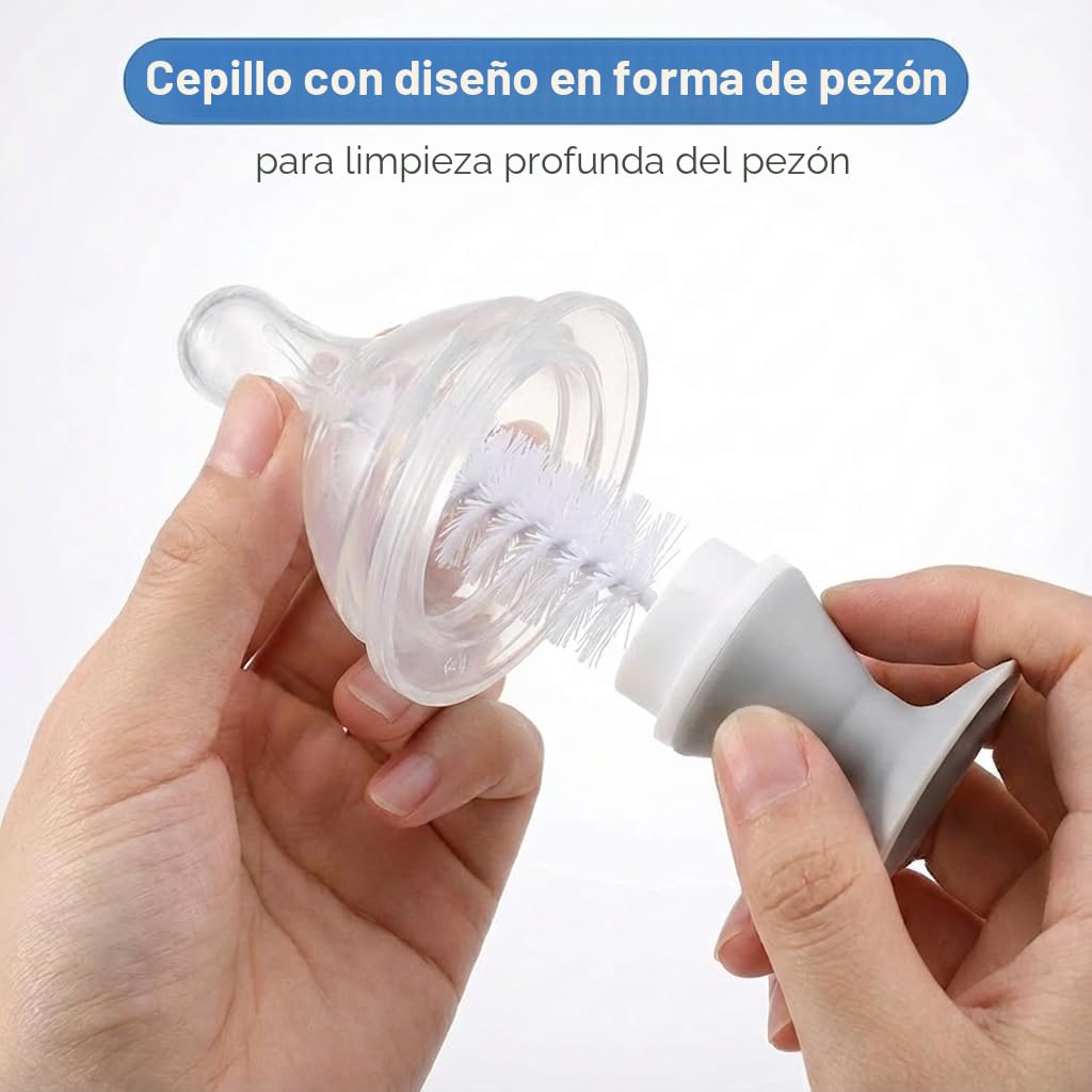 Ariseno Juego de limpiador de biberones 5 en 1, incluye cepillo de...