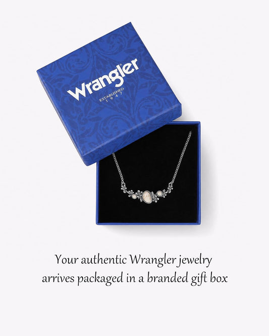 Collar turquesa con piedra floral Wrangler, joyería turquesa para m...