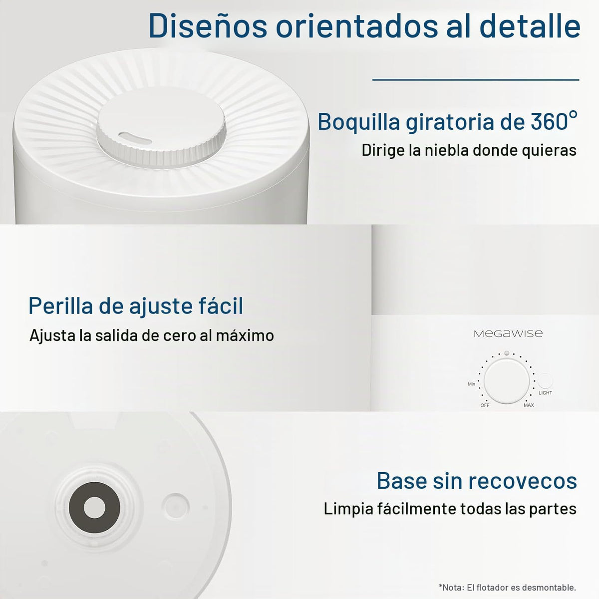 MEGAWISE Paquete de 2 humidificadores de niebla fría, tanque de 2 l...