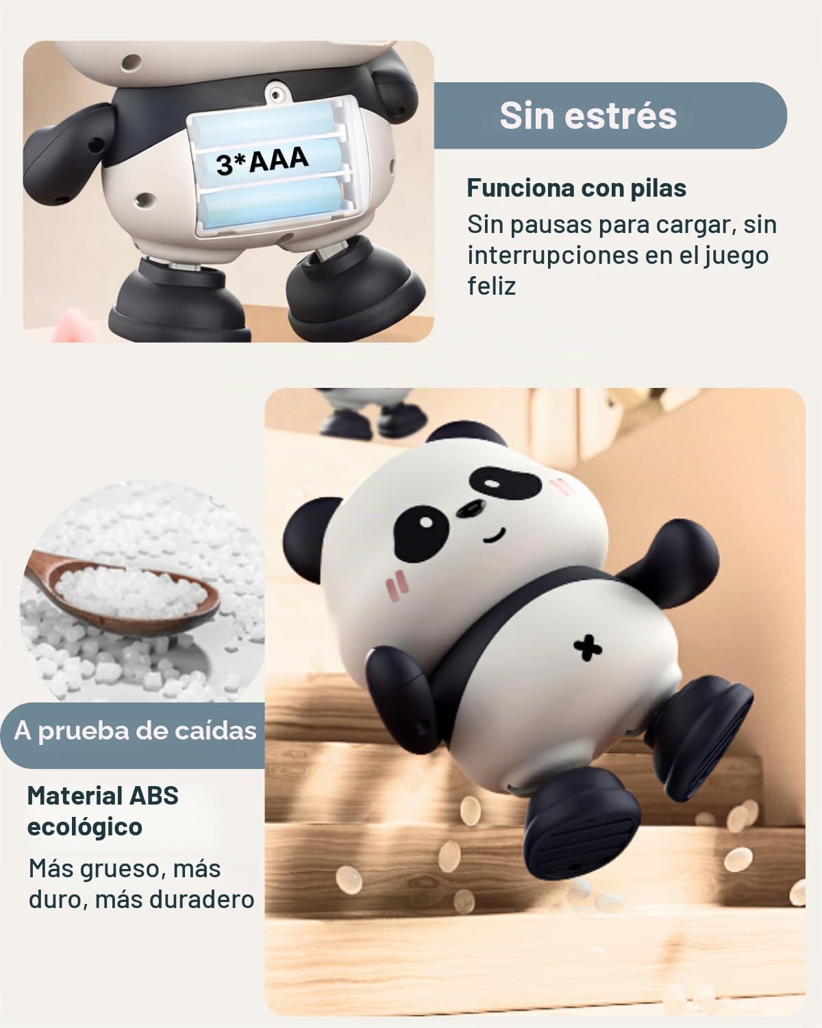 Cuddobaby Dancing Panda Juguete musical de alto contraste, tiempo d...