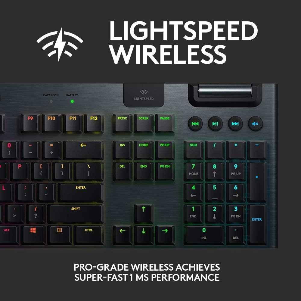 Logitech G 915 LIGHTSPEED Teclado mecánico inalámbrico RGB para jue...
