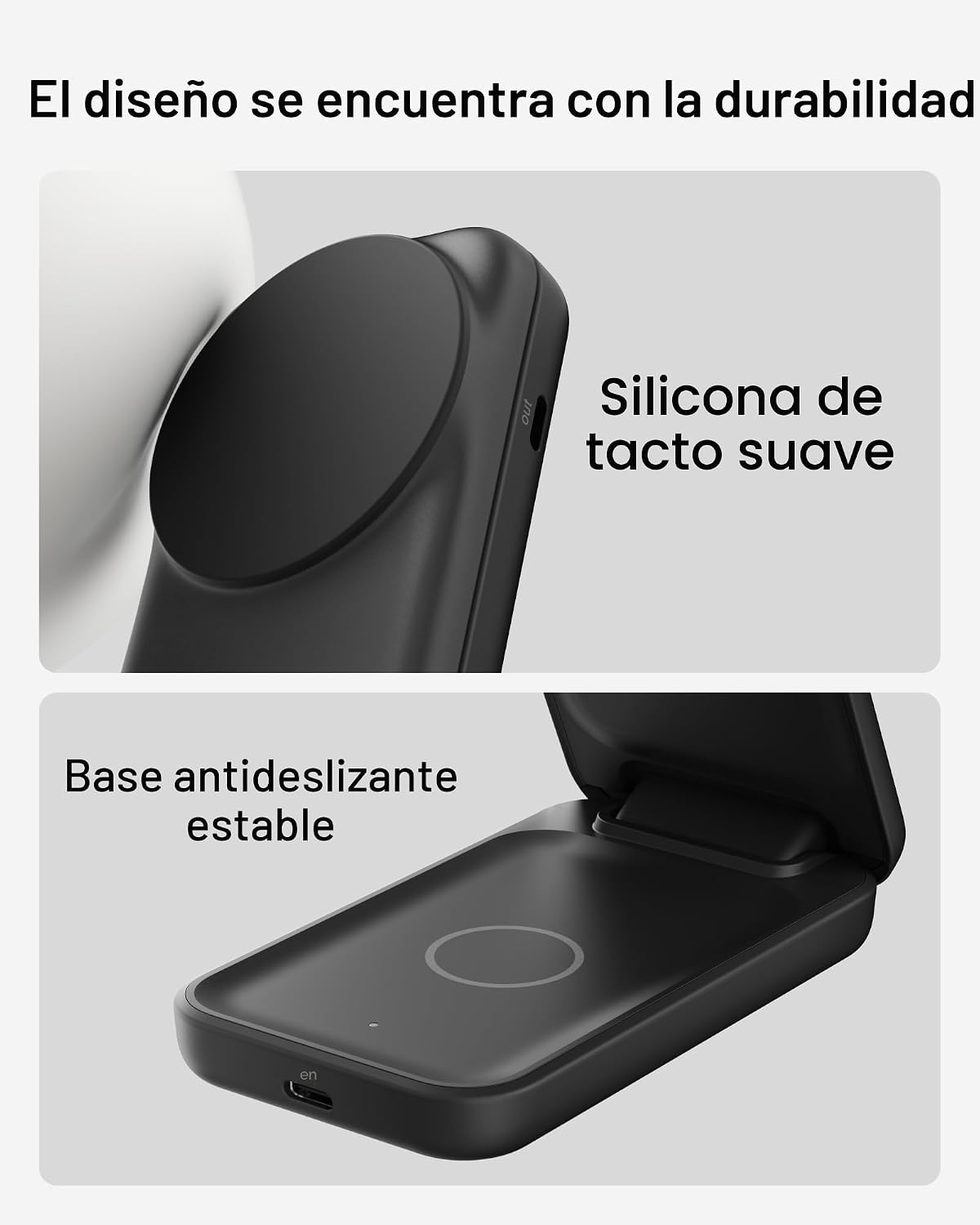 Belkin - Cargador MagSafe compatible, estación de carga 2 en 1, sop...