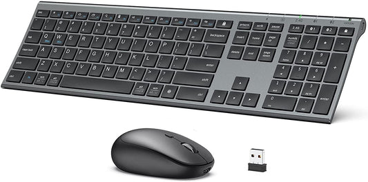 iClever Combo de teclado y mouse Bluetooth DK03, tamaño completo de...