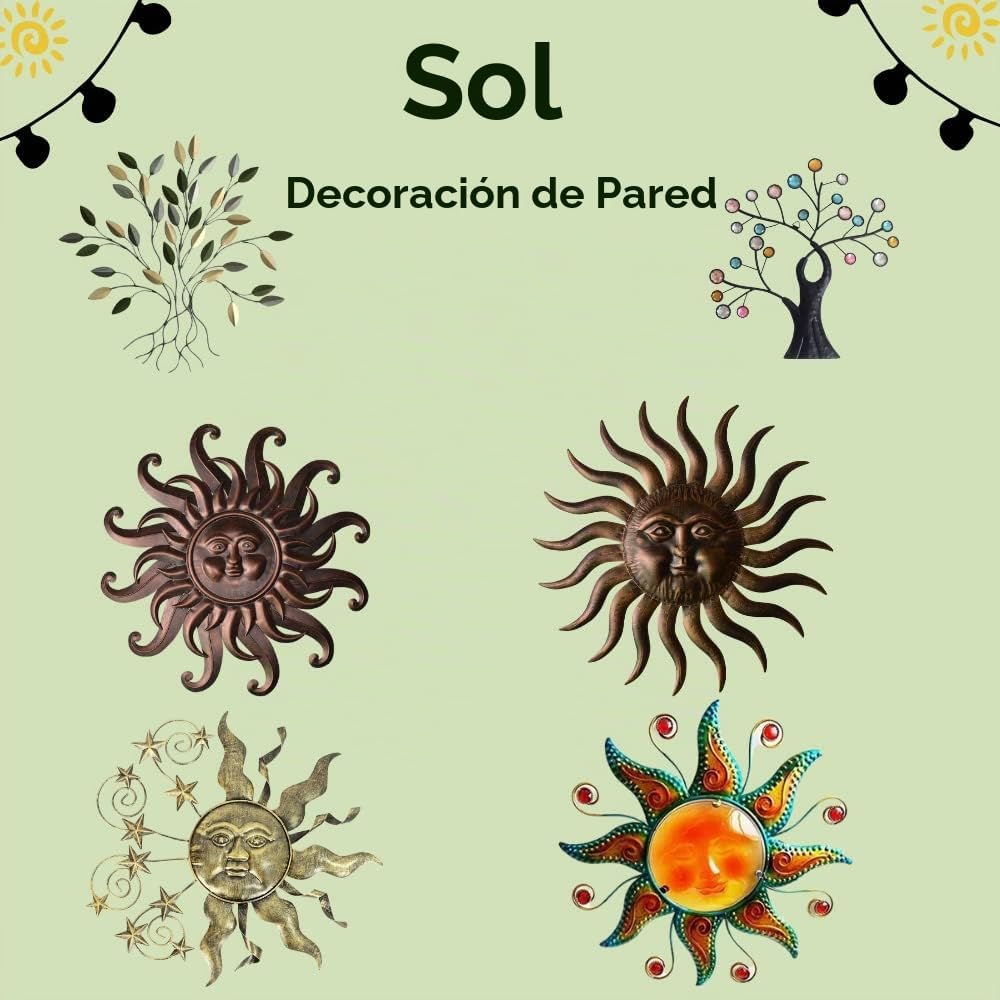Comfy Hour - Arte de pared grande de metal con cara de sol de 25 pu...