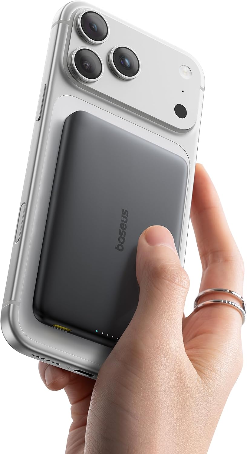 Baseus Picogo Cargador Portátil Magsafe, Certificado Qi2 0.5" U...
