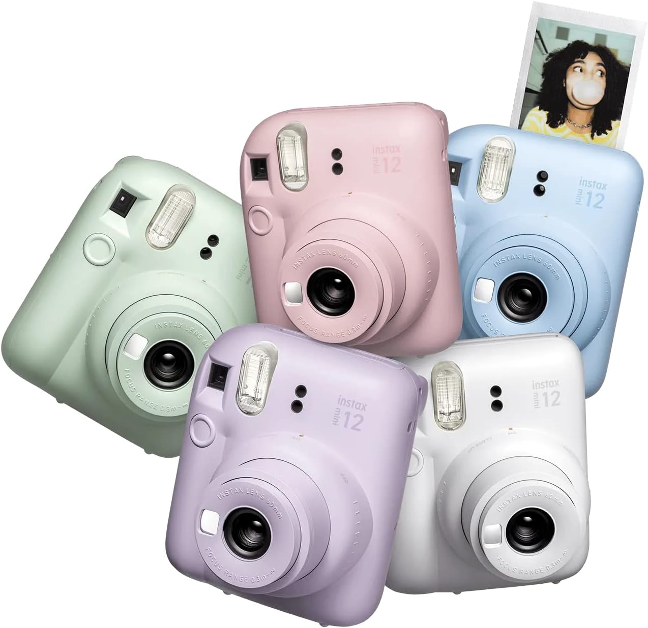 Cámara instantánea Fujifilm Instax Mini 12 color azul pastel + paqu...