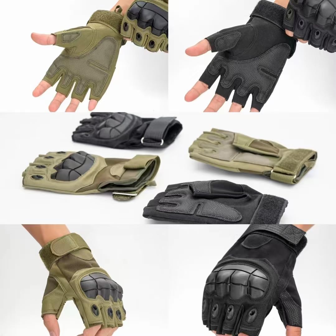GCSIOM - Guantes tácticos sin dedos transpirables, antideslizantes,...