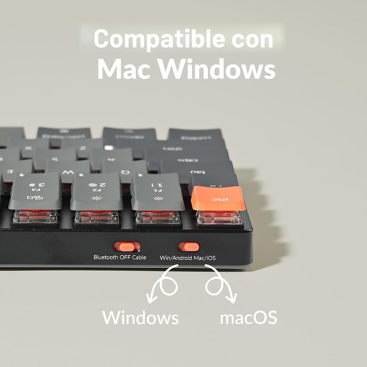 Keychron K3 Versión 2, Teclado mecánico inalámbrico Bluetooth\/USB...